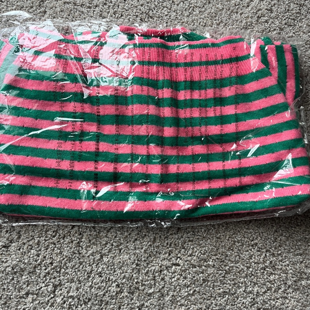 Striped Crewneck Sweater - Pink & Green - Picture 5 of 7